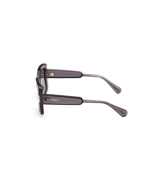MAX&Co. Black Mo0096 01A Sunglasses Injected Smoke Squared Normal