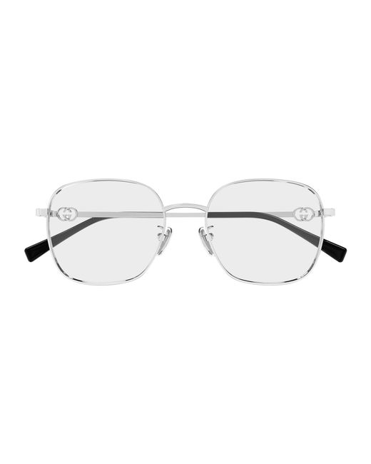 Gucci Black Gg2006Oa 002 Optical Frames Metal Transparent Round