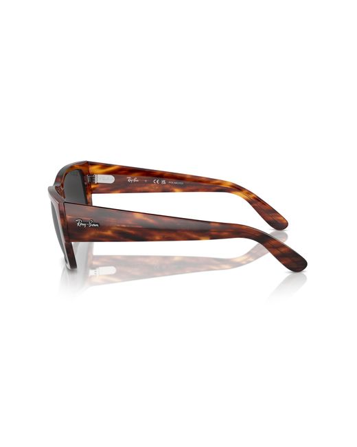Ray-Ban Black Rb0947sf Carlos Low Bridge Fit Rectangular Sunglasses