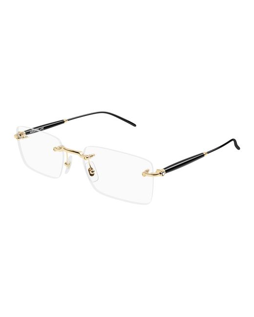 Montblanc Black Mb0411O 001 Optical Frames Metal Transparent Squared for men