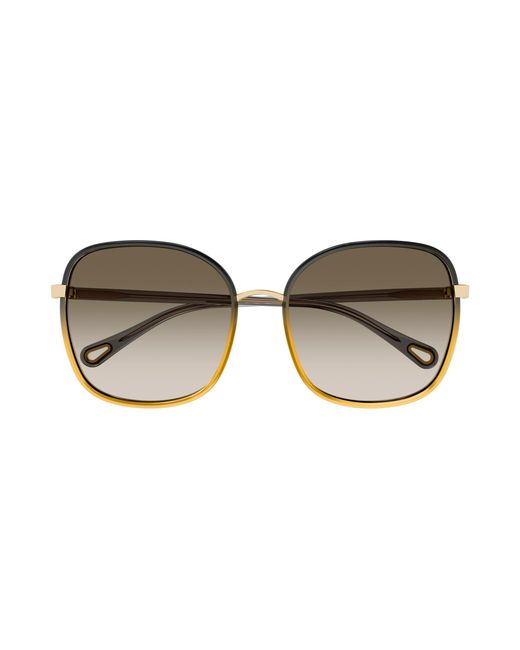 Chloé Black Ch0031S 010 Sunglasses Bio-Inject Squared Shaded