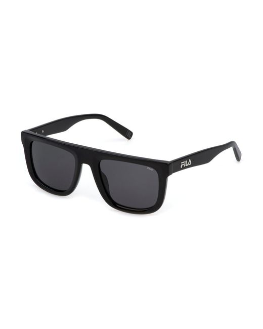 Fila Black Sfi896 700 Sunglasses Acetate Smoke Geometric Normal for men