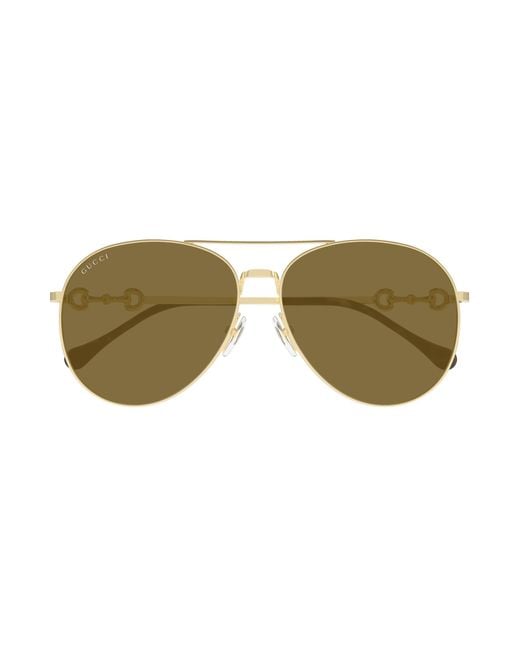 Gucci Black Gg1698S 002 Sunglasses Metal Pilot