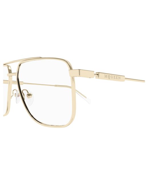 McQueen Black Am0480O 002 Optical Frames Acetate Transparent Pilot