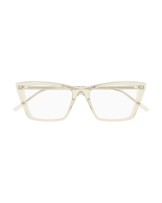 Saint Laurent Black Sl 737 Mica Thin Opt 007 Optical Frames Acetate Transparent Squared