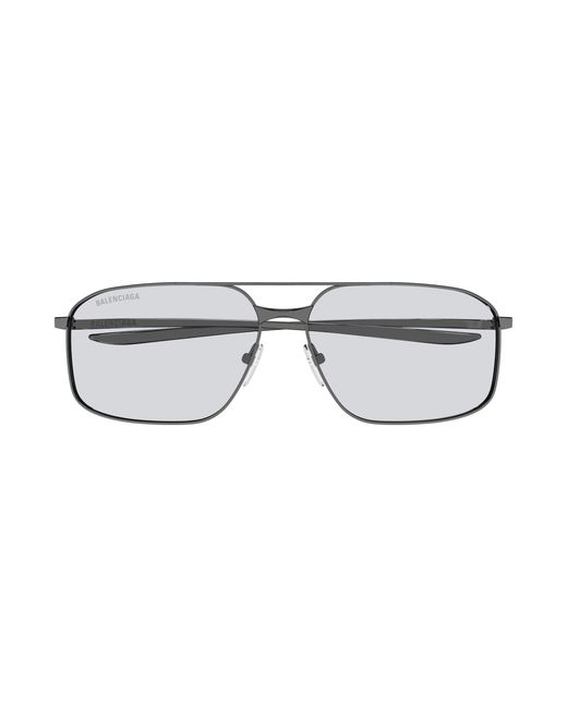Balenciaga Black Bb0492S 004 Sunglasses Metal Pilot for men