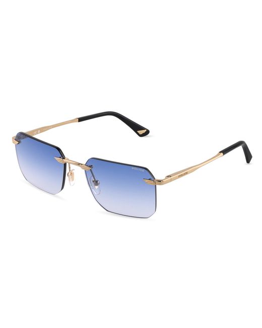 Police Black Splu75 Overfly 1 300Y Sunglasses Metal Geometric Normal Nuanced for men
