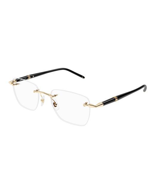 Montblanc Black Mb0346O 001 Optical Frames Metal Transparent Squared for men