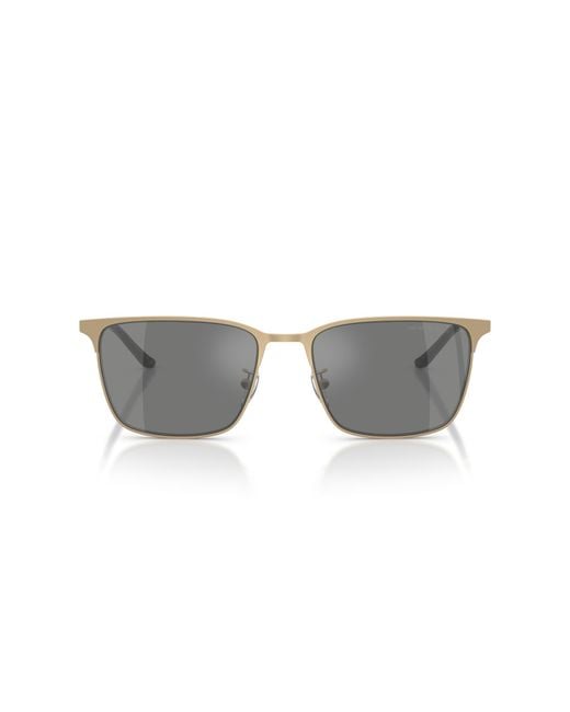Emporio Armani Black Ea2164D 30026G Sunglasses Metal Squared Mirrored for men