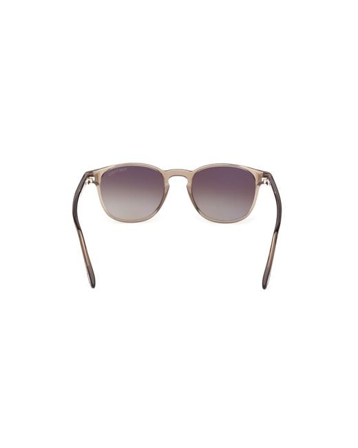 Tom Ford Black Ft1302 Holt-02 45B Sunglasses Acetate Smoke Round Normal for men