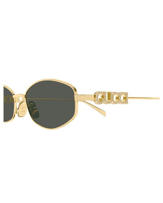 Gucci Black Gg1802S 001 Sunglasses Metal Round