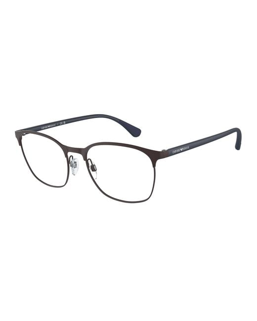 Emporio Armani Black Ea1114 3380 Optical Frames Metal Transparent Round Normal for men