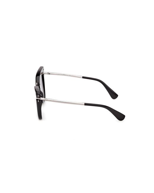 Max Mara Black Mm0186 01B Sunglasses Acetate Smoke Round Normal