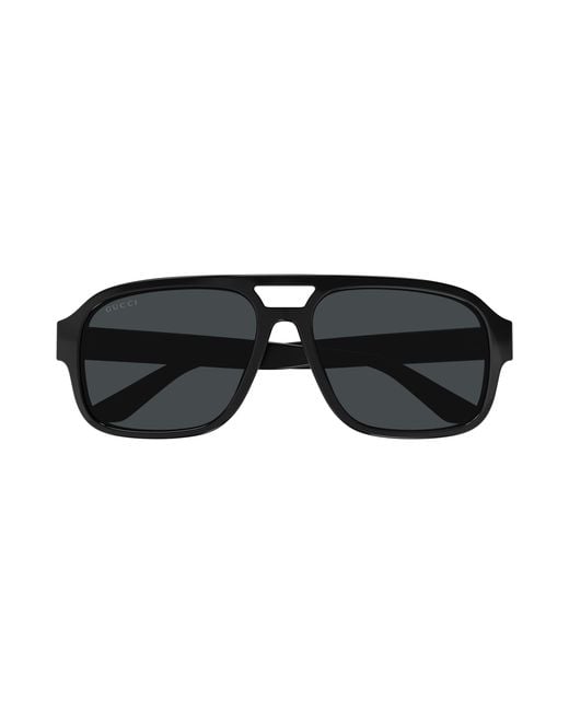 Gucci Black Gg1342S 001 Sunglasses Plastic Pilot for men