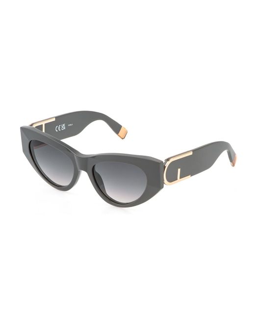 Furla Black Sfu881 0Gfs Sunglasses Acetate Smoke Cat Eye Normal Shaded
