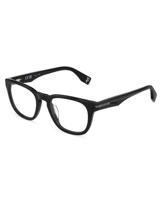 Police Black Vplu56 Nerve 3 700 Optical Frames Acetate Squared for men