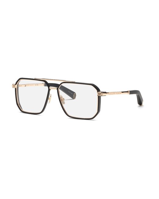 Philipp Plein Black Vpp197M Plein Light 300 Optical Frames Metal Geometric for men
