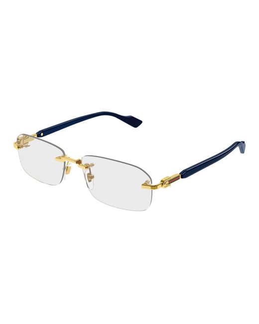 Gucci Black Gg1221O 005 Optical Frames Metal Transparent Squared for men