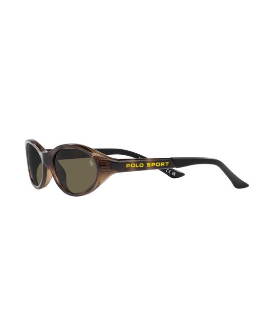 Polo Ralph Lauren Black Ph4197U 5003/3 Sunglasses Injected Round Normal for men