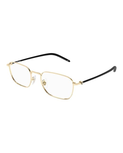 Montblanc Black Mb0369O 001 Optical Frames Metal Transparent Squared for men