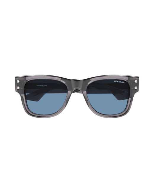 Montblanc Black Mb0381S 004 Sunglasses Acetate Squared for men