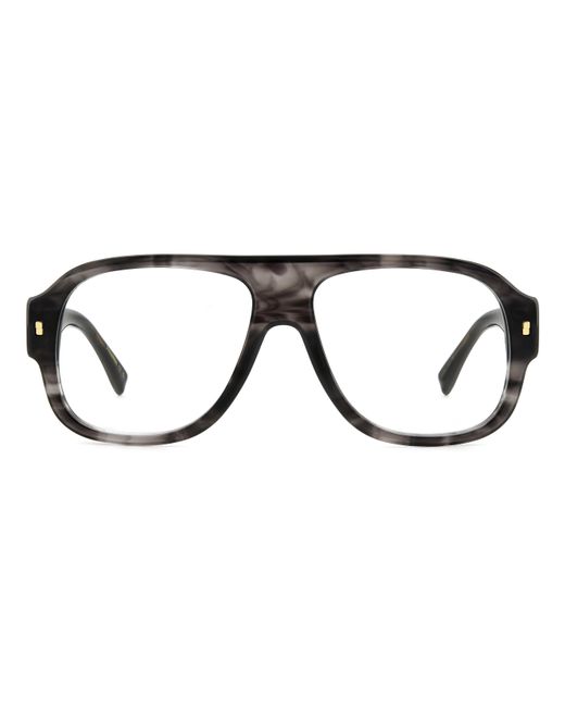 DSquared² Black D2 0125 2W8 Optical Frames Acetate Squared for men