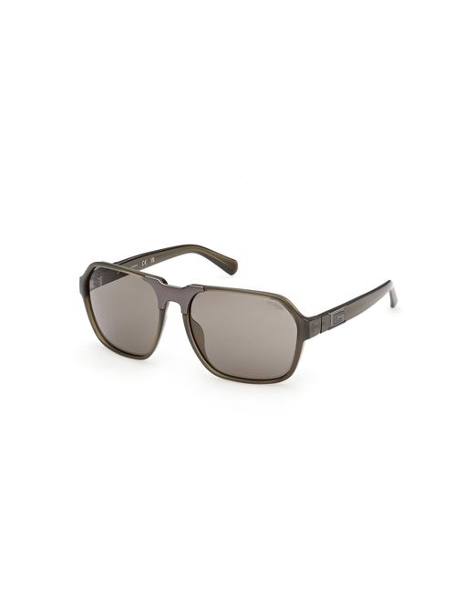 Guess Gray Gu00302 96A Sunglasses Injected Smoke Squared Normal for men