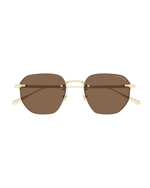 Montblanc Black Mb0405S 002 Sunglasses Metal Round for men