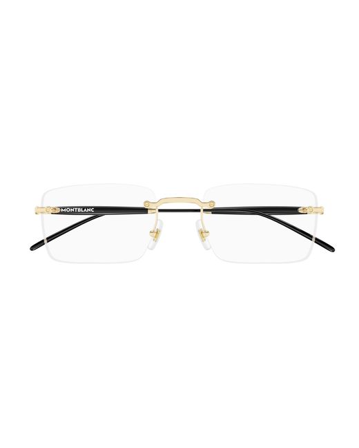 Montblanc Black Mb0411O 001 Optical Frames Metal Transparent Squared for men