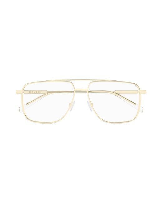 McQueen Black Am0480O 002 Optical Frames Acetate Transparent Pilot