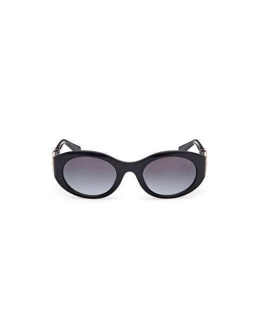 Guess Black Gu00198-H 01B Sunglasses Injected Smoke Round Normal