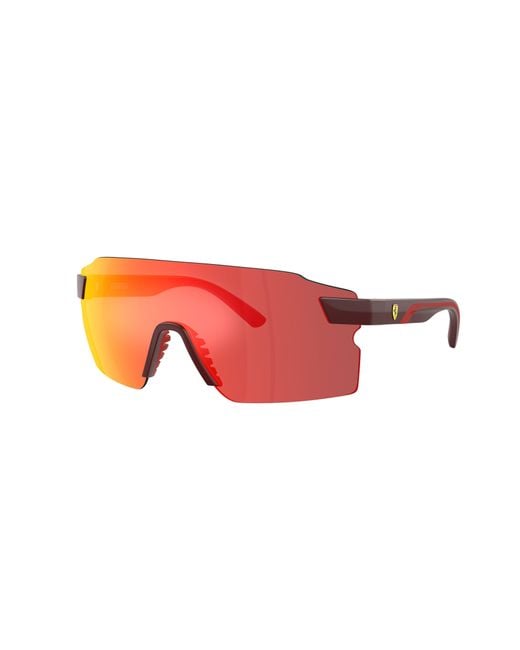 FERRARI SCUDERIA Black Fz6024U 530/M5 Sunglasses Injected Squared Mirror for men