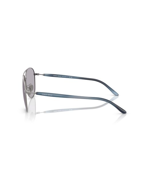 Giorgio Armani Black Ar6162 3003M3 Sunglasses Steel Pilot Photochromatic for men