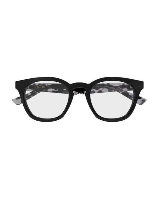 Gucci Black Gg2185O 004 Optical Frames Acetate Transparent Round for men