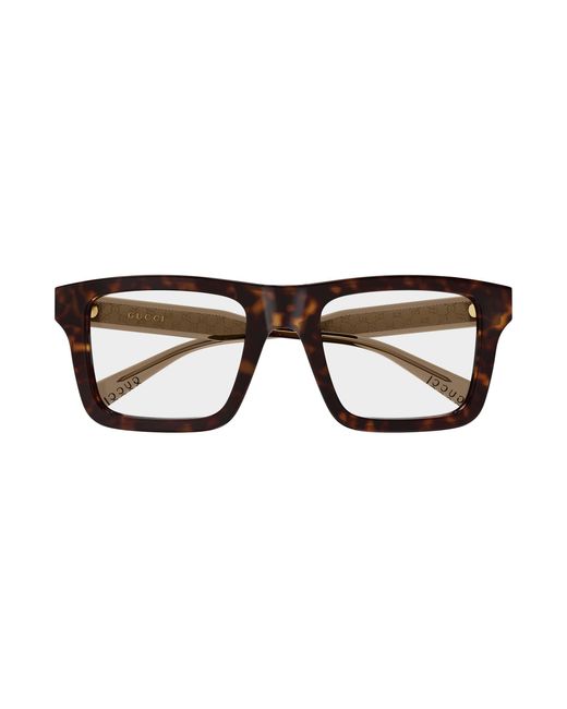 Gucci Black Gg2070O 002 Optical Frames Acetate Transparent Squared for men