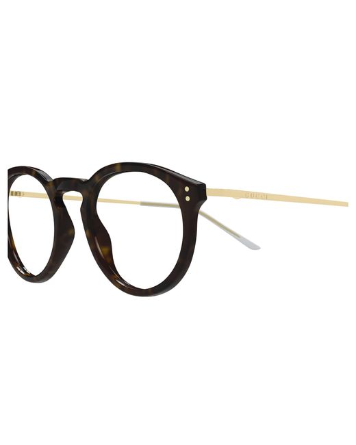 Gucci Black Gg1710O 002 Optical Frames Acetate Transparent Round for men