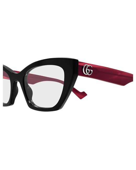 Gucci Black Gg1334O 004 Optical Frames Acetate Transparent Cat Eye