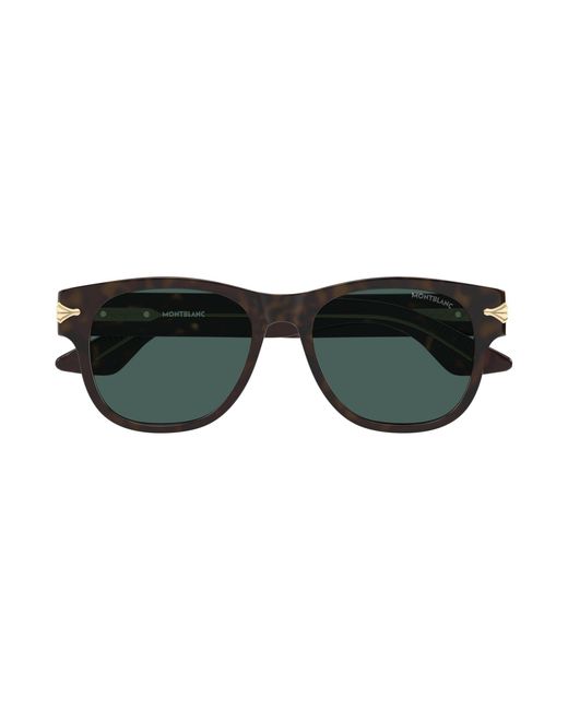 Montblanc Black Mb0478S 002 Sunglasses Acetate Squared for men