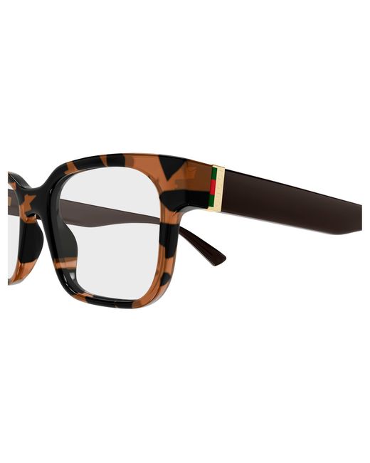 Gucci Black Gg2087O 007 Optical Frames Injected Transparent Squared for men
