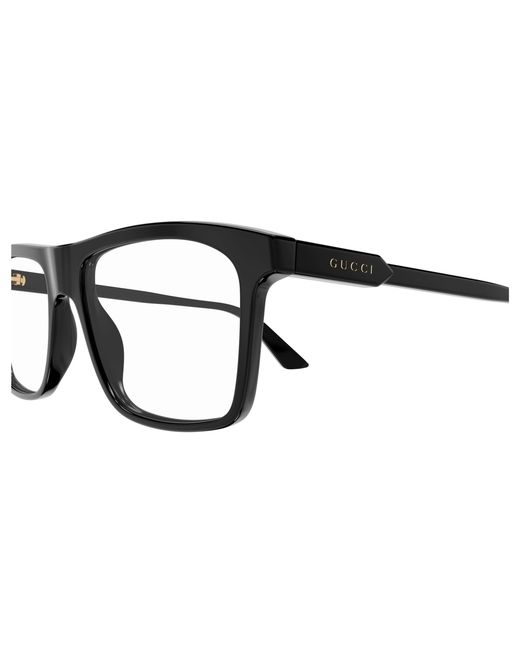 Gucci Black Gg1820O 001 Optical Frames Acetate Transparent Squared for men