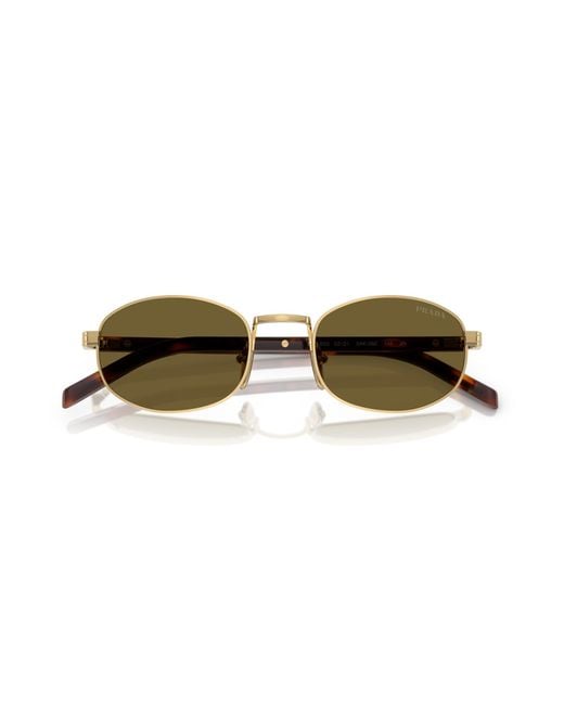 Prada Black Pr B53S 5Ak09Z Sunglasses Metal Round Normal