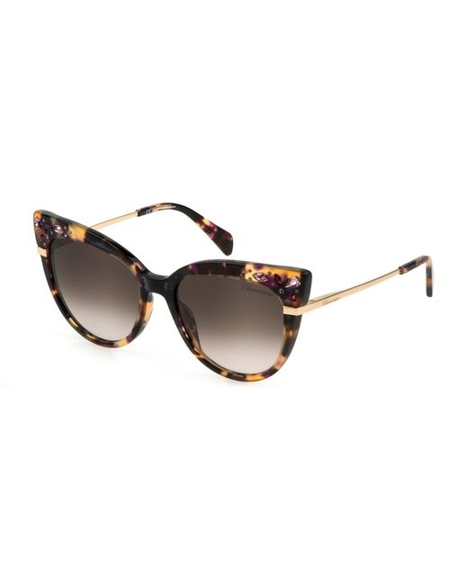 Blumarine Black Sbm835S 0Aen Sunglasses Acetate Cat Eye Normal Shaded