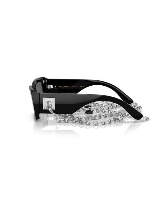 Dolce & Gabbana Black Dg4416 501/6G Sunglasses Acetate Squared Mirrored Mirror