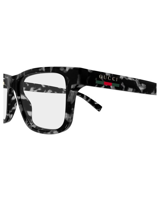 Gucci Black Gg1987O 003 Optical Frames Injected Transparent Squared for men