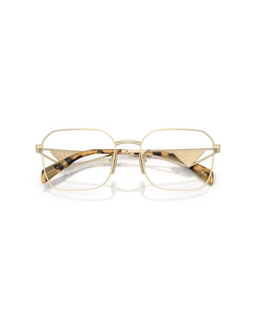 Prada Black Pr A51V 14N1O1 Optical Frames Steel Transparent Geometric Normal