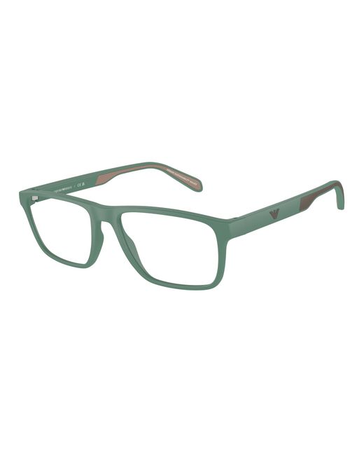 Emporio Armani Black Ea3233 6102 Optical Frames Injected Transparent Squared Normal for men