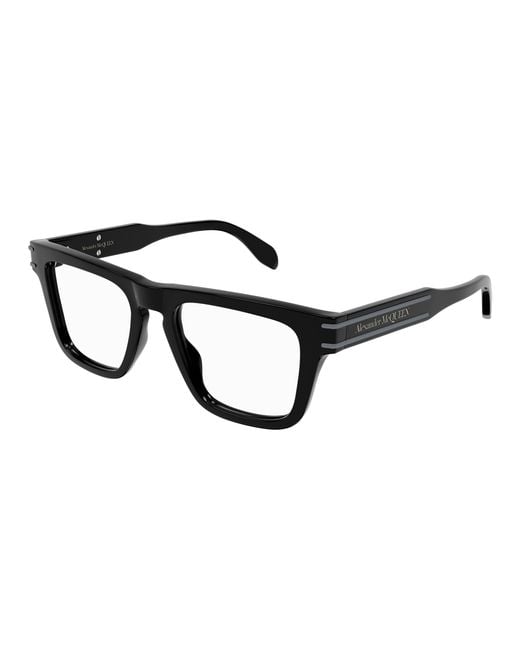 McQueen Black Am0400O 001 Optical Frames Acetate Squared for men