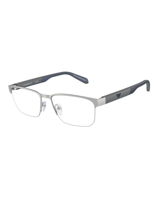 Emporio Armani Black Ea1162 3045 Optical Frames Metal Transparent Geometric Normal for men