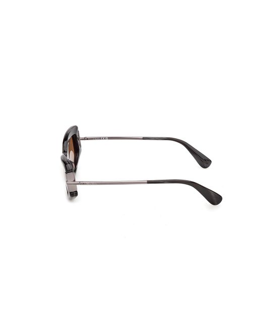 Max Mara Black Mm0189 63E Sunglasses Acetate Smoke Cat Eye Normal