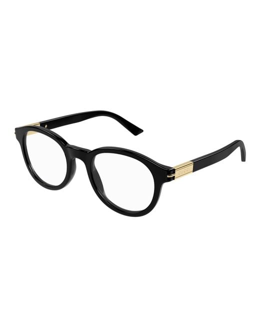 Gucci Black Gg1503O 001 Optical Frames Acetate Transparent Round for men